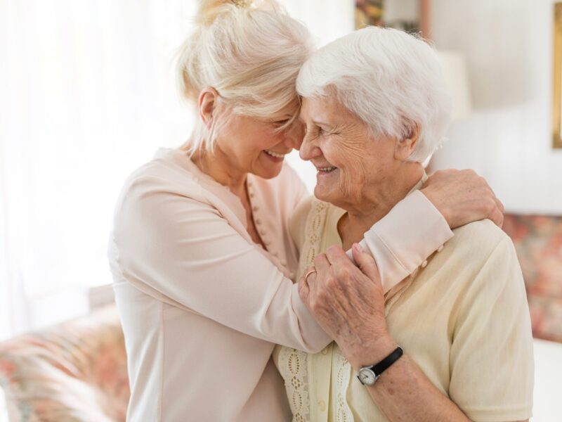 Senior woman spending quality time with her daughter